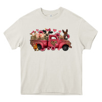 Cream valentines day leopard farm animals truck Heavy Core Tee - Jasminsmagicworld