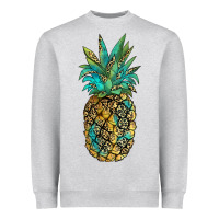 Heather Grey leopar turquoise pineapple Heavyweight Sweatshirt - JahusDesignShop