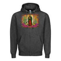 Charcoal Heather western our lady of Guadalupe Zipper Hoodie - JahusDesignShop