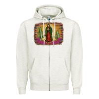 Oatmeal Heather western our lady of Guadalupe Zipper Hoodie - JahusDesignShop