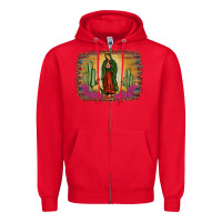 Red western our lady of Guadalupe Zipper Hoodie - JahusDesignShop