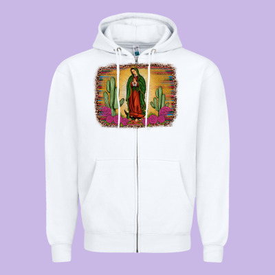 Western Our Lady Of Guadalupe Zipper Hoodie Designed By Jahusdesignshop
