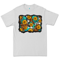 Dove Grey cowhide leopard turquoise sunflowers pattern olivia Premium Tee - OliviaCreatesArt