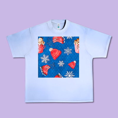 Winter  Snowflakes Hot Cocoa Ice Skating Shoes Urban Heavy Tee Designed By Fadigitalartstudio