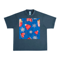 Midnight Navy winter  snowflakes hot cocoa ice skating shoes Urban Heavy Tee - FaDigitalArtStudio