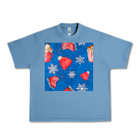 Pebble Blue winter  snowflakes hot cocoa ice skating shoes Urban Heavy Tee - FaDigitalArtStudio