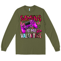 Army Green gaming is my valentine Long Sleeve Tee - CowhideDigitalArt