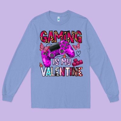Gaming Is My Valentine Long Sleeve Tee Designed By Cowhidedigitalart