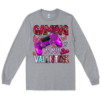 Heather Grey gaming is my valentine Long Sleeve Tee - CowhideDigitalArt