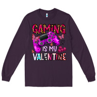 Plum gaming is my valentine Long Sleeve Tee - CowhideDigitalArt