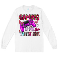 White gaming is my valentine Long Sleeve Tee - CowhideDigitalArt