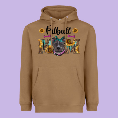 Western Pitbull Mom Heavyweight Hoodie Designed By Ranaportraitstore
