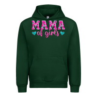 Forest Green mama of girls floral pattern turquoise heart Urban Hoodie - Jasminsmagicworld