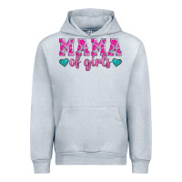 Heather Grey mama of girls floral pattern turquoise heart Urban Hoodie - Jasminsmagicworld