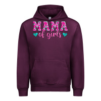 Mauve Wine mama of girls floral pattern turquoise heart Urban Hoodie - Jasminsmagicworld