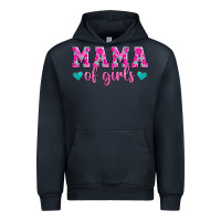 Navy mama of girls floral pattern turquoise heart Urban Hoodie - Jasminsmagicworld