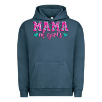 Pigment Midnight Navy mama of girls floral pattern turquoise heart Urban Hoodie - Jasminsmagicworld
