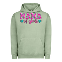 Pigment Oil Green mama of girls floral pattern turquoise heart Urban Hoodie - Jasminsmagicworld