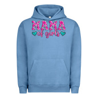Pigment Pebble Blue mama of girls floral pattern turquoise heart Urban Hoodie - Jasminsmagicworld