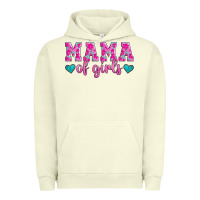 Pigment Pistachio mama of girls floral pattern turquoise heart Urban Hoodie - Jasminsmagicworld