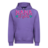Mama Of Girls Floral Pattern Turquoise Heart Urban Hoodie | Teevron