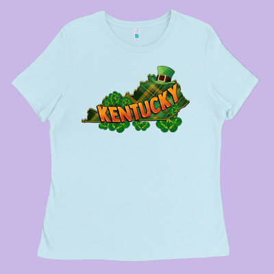 Kentucky Map St. Patrick's Day Ladies Tee Designed By Fadigitalartstudio