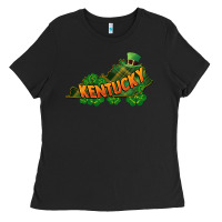 Black Kentucky map St. Patrick's Day Ladies Tee - FaDigitalArtStudio