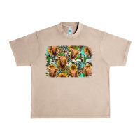 French Oak highland cow western background Urban Heavy Tee - Jasminsmagicworld