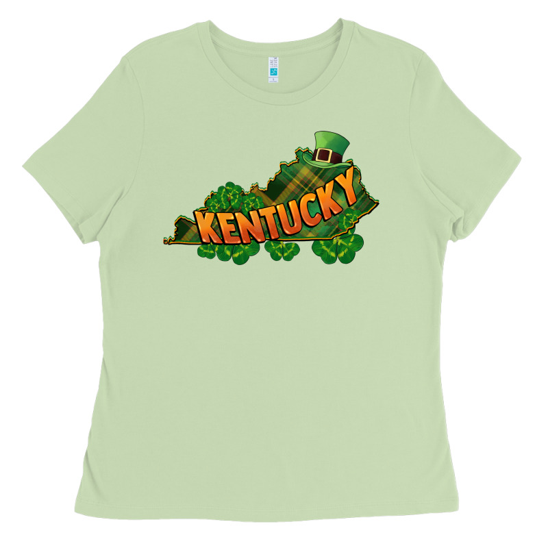 Kentucky Map St. Patrick's Day Ladies Tee by FaDigitalArtStudio | Teevron