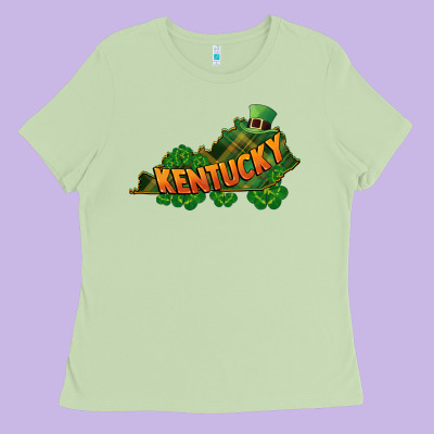 Kentucky Map St. Patrick's Day Ladies Tee Designed By Fadigitalartstudio