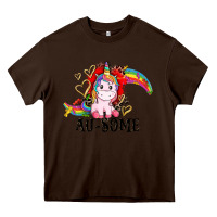 Chocolate Brown Au-some Heavy Core Tee - CowGirlArtShop