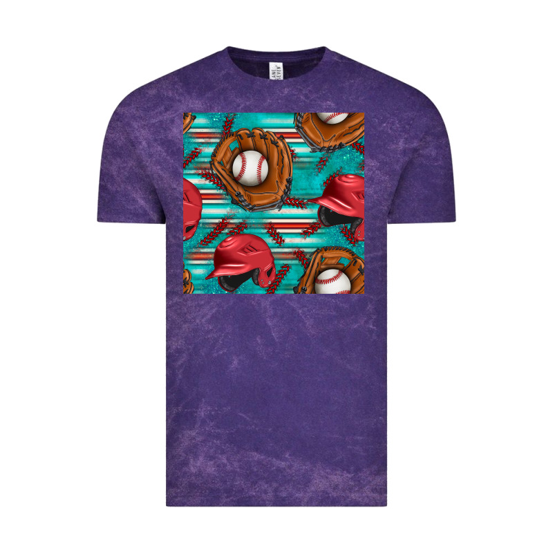 Baseball Helmet And Glove With Serape Seamless Pattern Vintage Tee by BundleAndBundleShop | Teevron