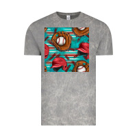 Cloud Rock baseball helmet and glove with serape seamless pattern Vintage Tee - BundleAndBundleShop