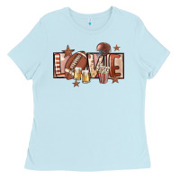 Baby Blue football love Ladies Tee - FaDigitalArtStudio