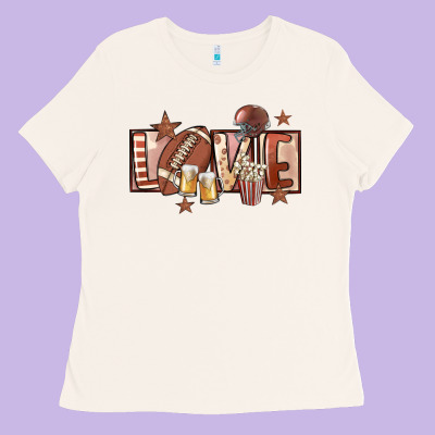 Football Love Ladies Tee Designed By Fadigitalartstudio