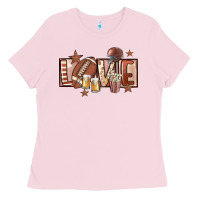 Bubblegum Pink football love Ladies Tee - FaDigitalArtStudio