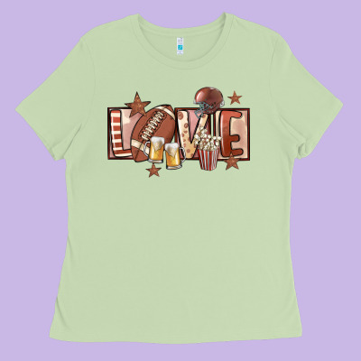 Football Love Ladies Tee Designed By Fadigitalartstudio