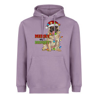 Lavender merry and bright pug Heavyweight Hoodie - RanaPortraitStore