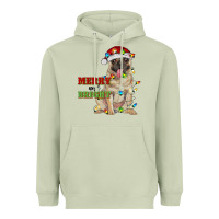 Matcha merry and bright pug Heavyweight Hoodie - RanaPortraitStore