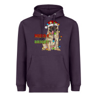 Plum merry and bright pug Heavyweight Hoodie - RanaPortraitStore