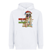 White merry and bright pug Heavyweight Hoodie - RanaPortraitStore