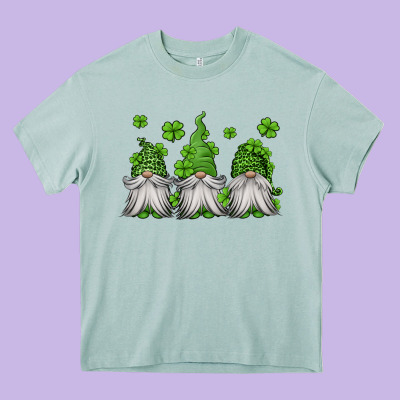 St Patricks Gnomes Heavy Core Tee Designed By Jasminsmagicworld