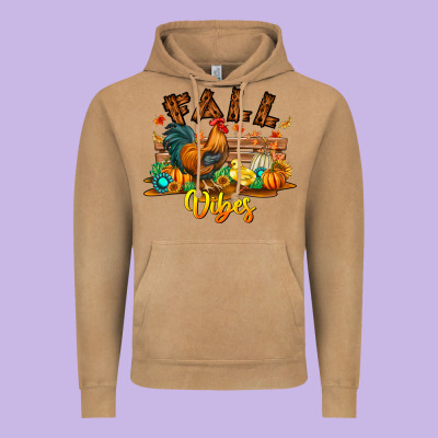 Fall Vibes Vintage Hoodie Designed By Cowhidedigitalart