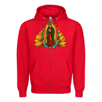 Red sunflower our lady of guadalupe Zipper Hoodie - JahusDesignShop