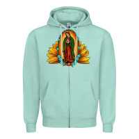 Seafoam sunflower our lady of guadalupe Zipper Hoodie - JahusDesignShop