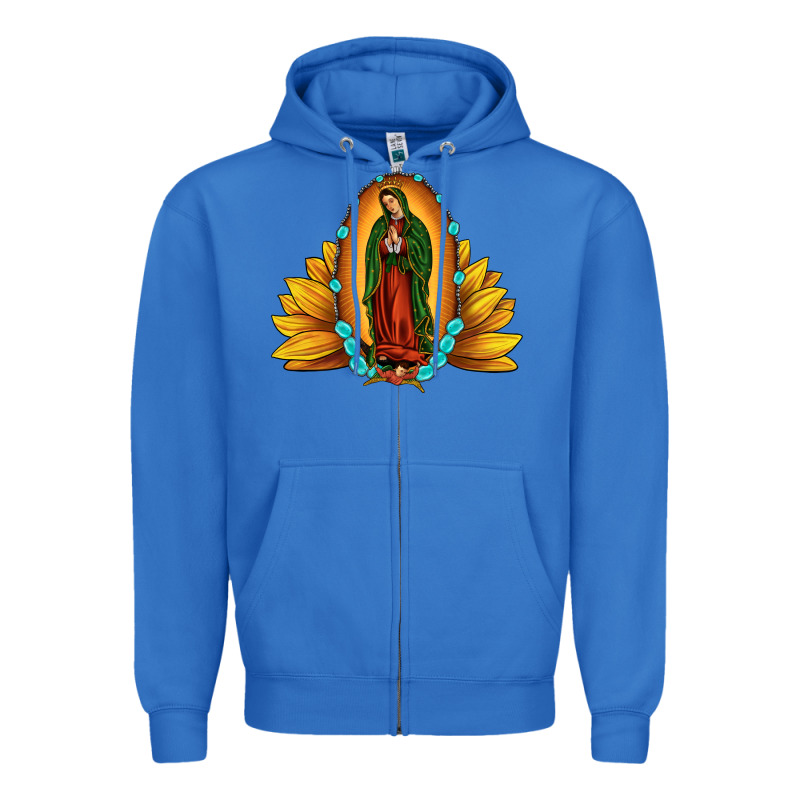 Sunflower Our Lady Of Guadalupe Zipper Hoodie by JahusDesignShop | Teevron