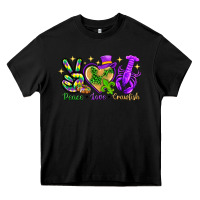 Black Peace Love Crawfish Heavy Core Tee - HowdyJamesFarm