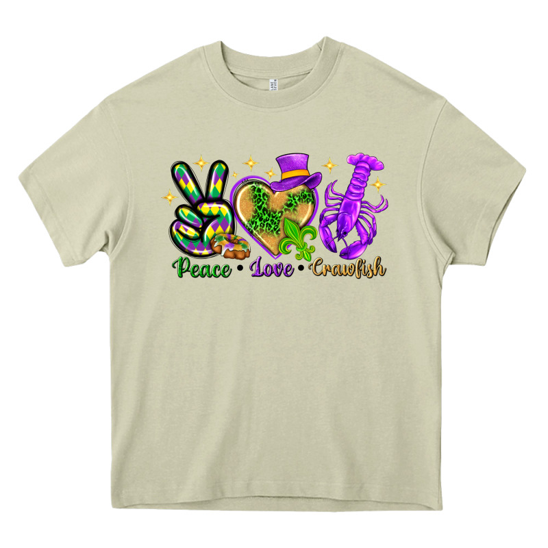 Peace Love Crawfish Heavy Core Tee by HowdyJamesFarm | Teevron