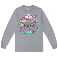 Heather Grey Don't Mess With Me I Get Paid To Stab People Long Sleeve Tee - CowhideDigitalArt