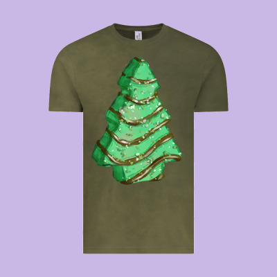 Green Christmas Cake Vintage Tee Designed By Fadigitalartstudio